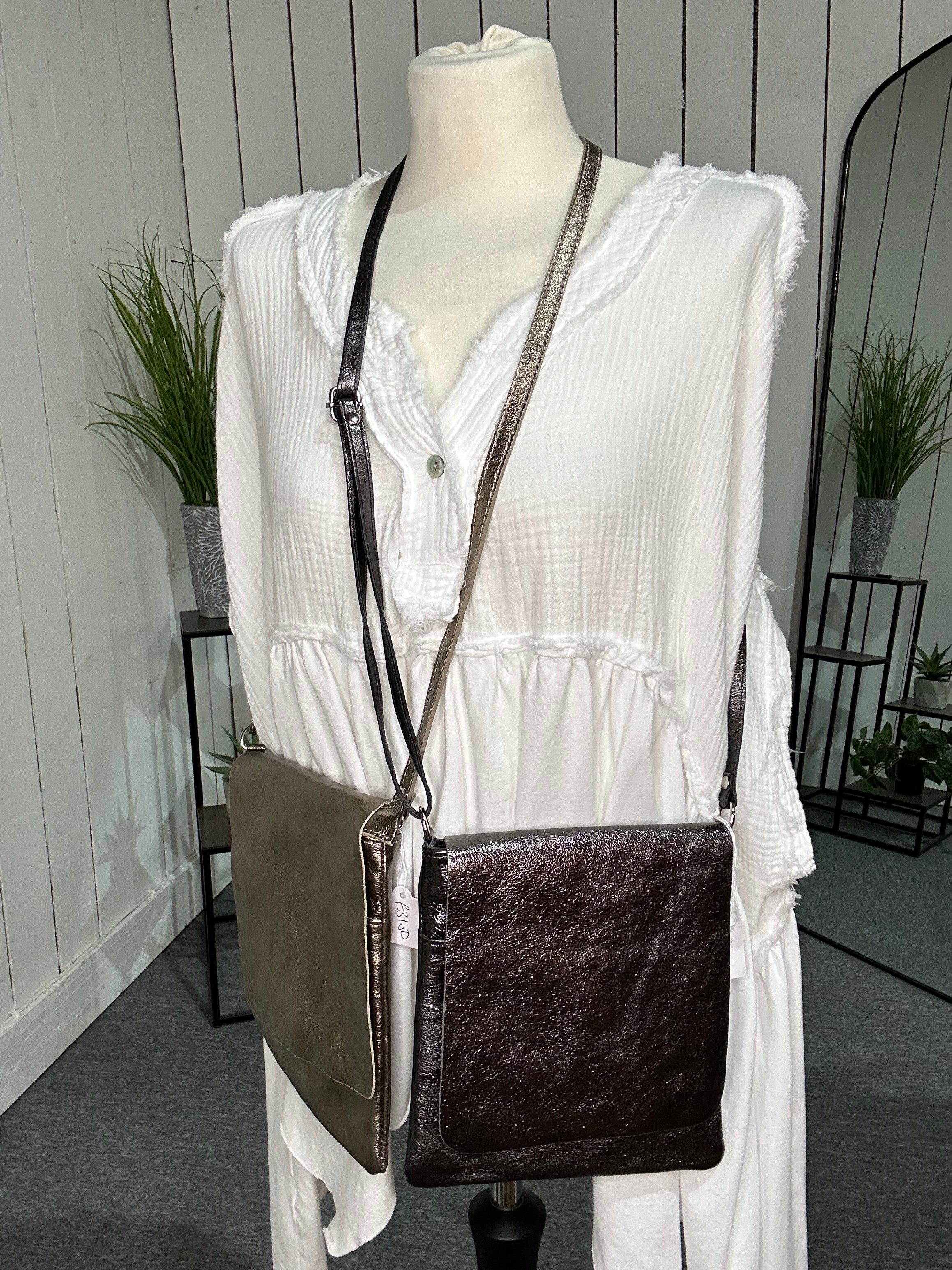 Metallic Messenger Bag