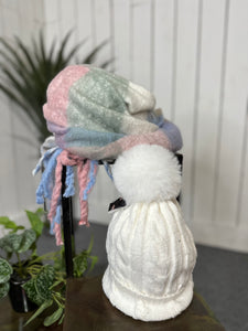 Checked Hat and Scarf Bundle
