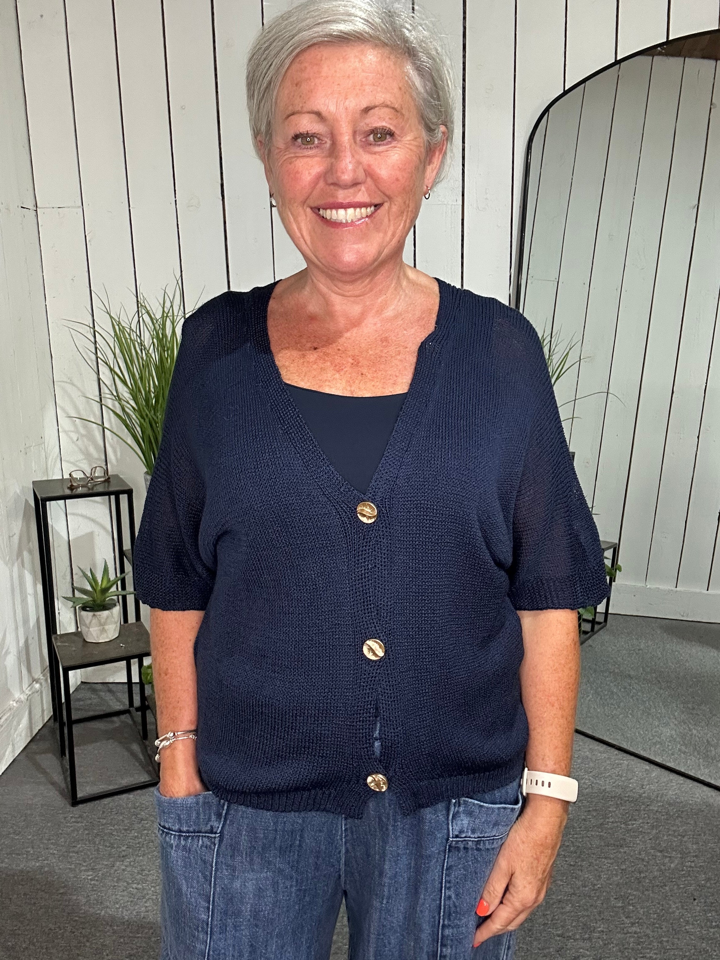 Sat Saver 23/8 Fine Knit Cardigan