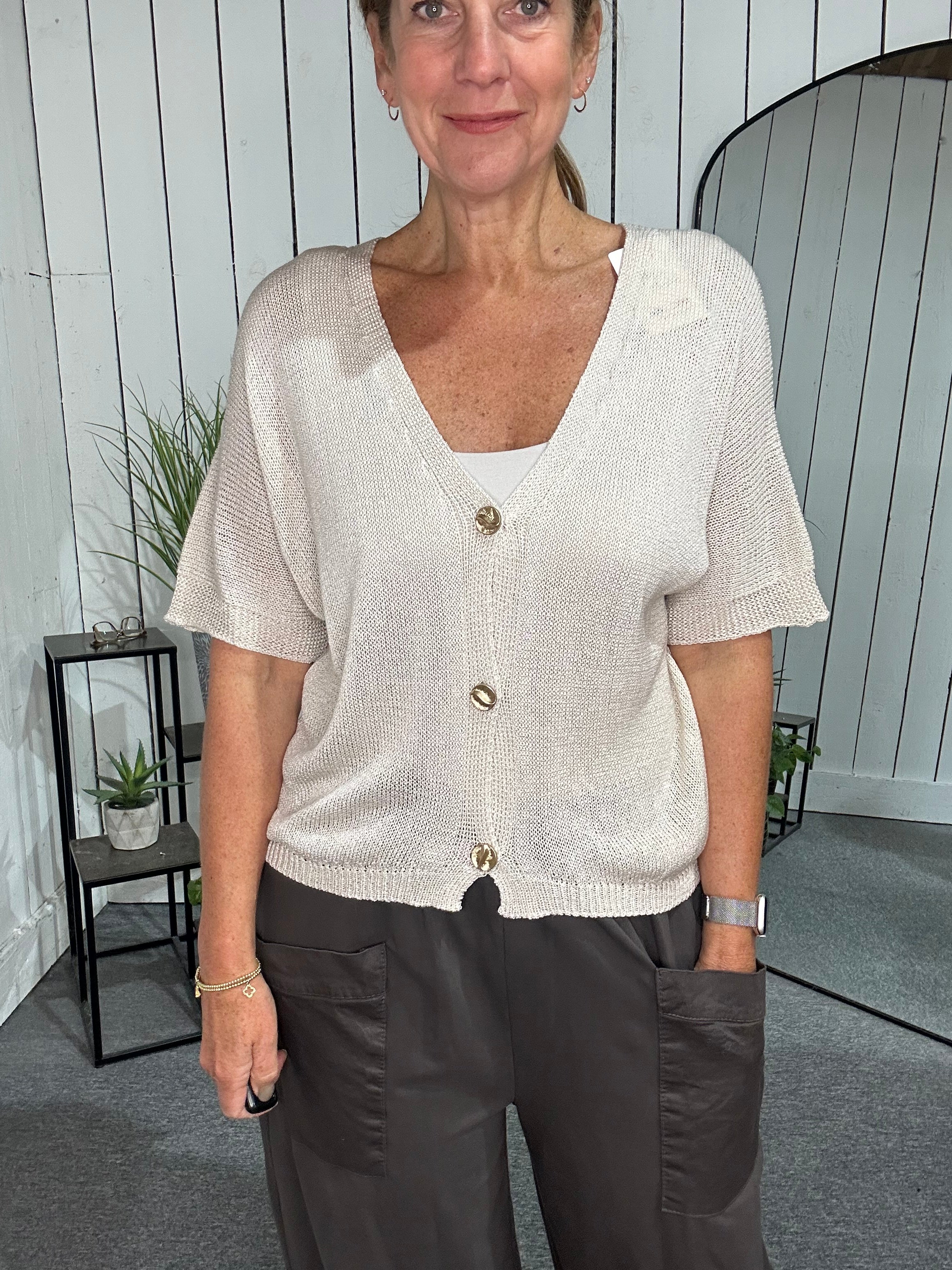 Sat Saver 23/8 Fine Knit Cardigan