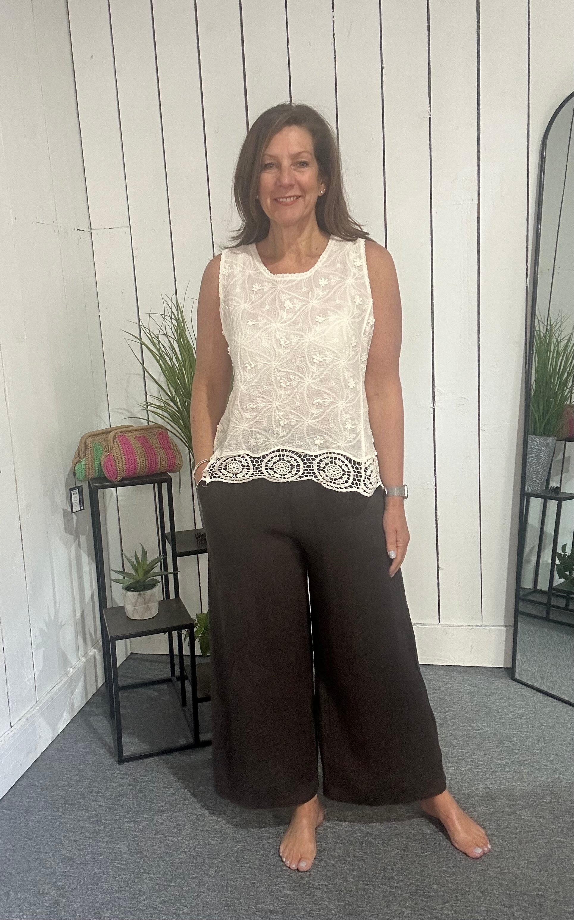 Wide Leg Linen Trousers
