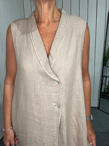 Longline Linen Waistcoat