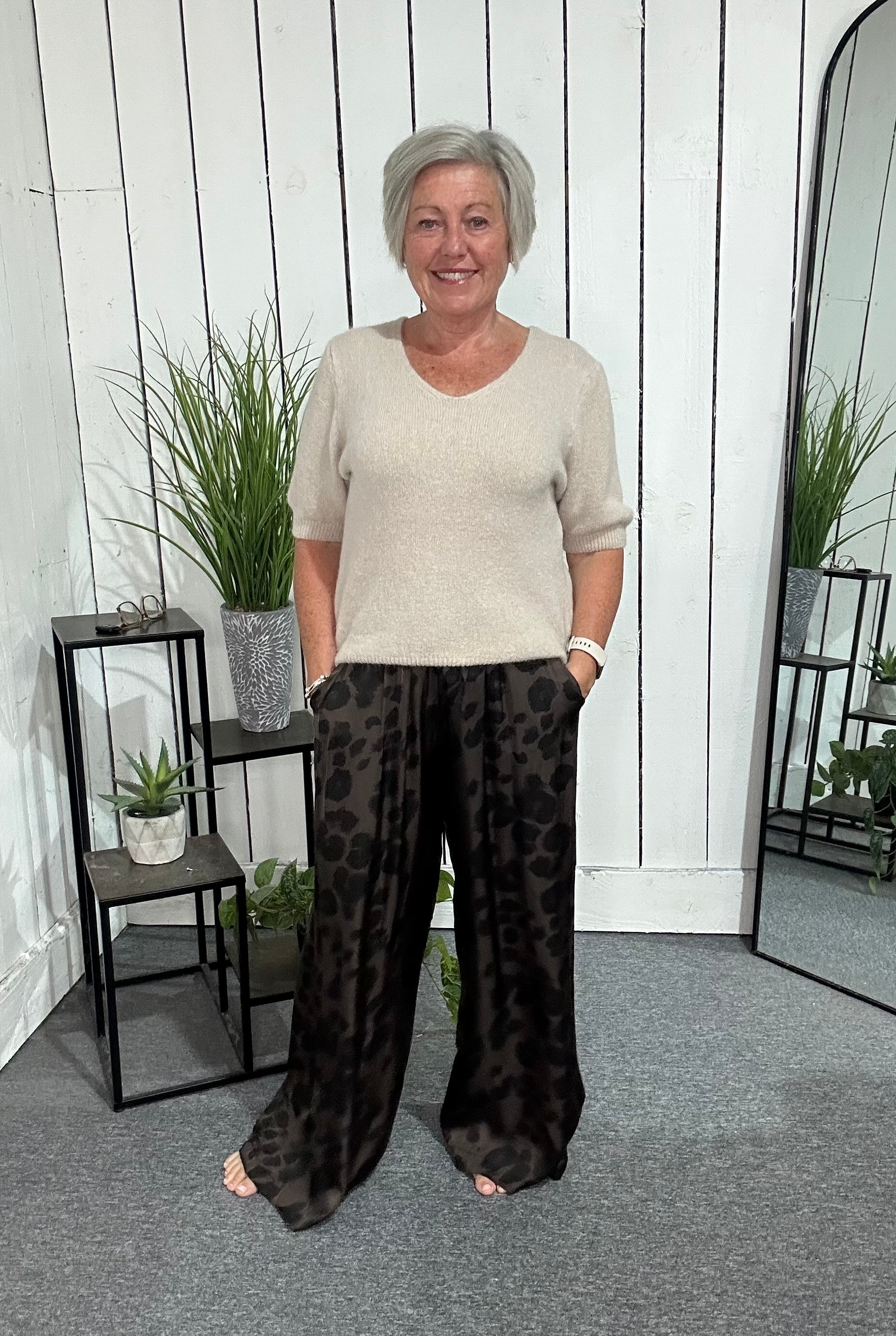 Leopard Satin Trousers