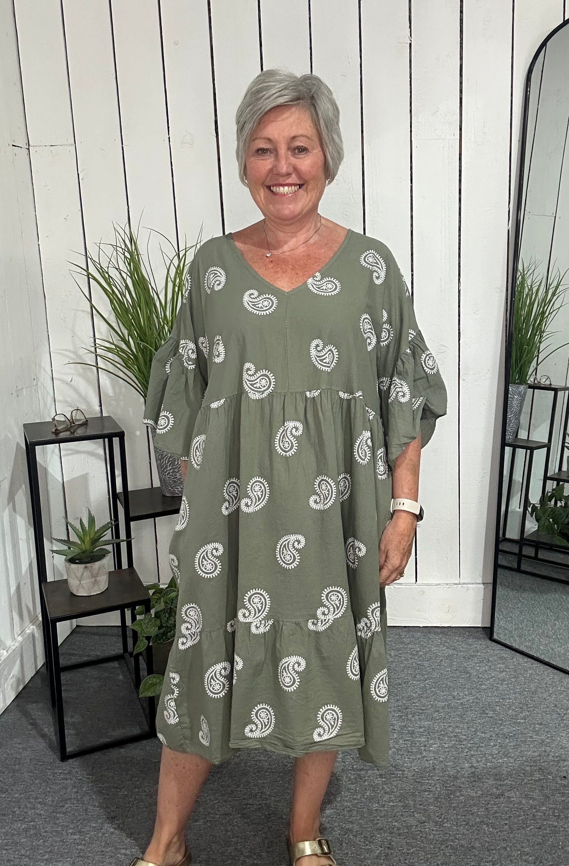 Sat Saver 3/5 Paisley Print Dress