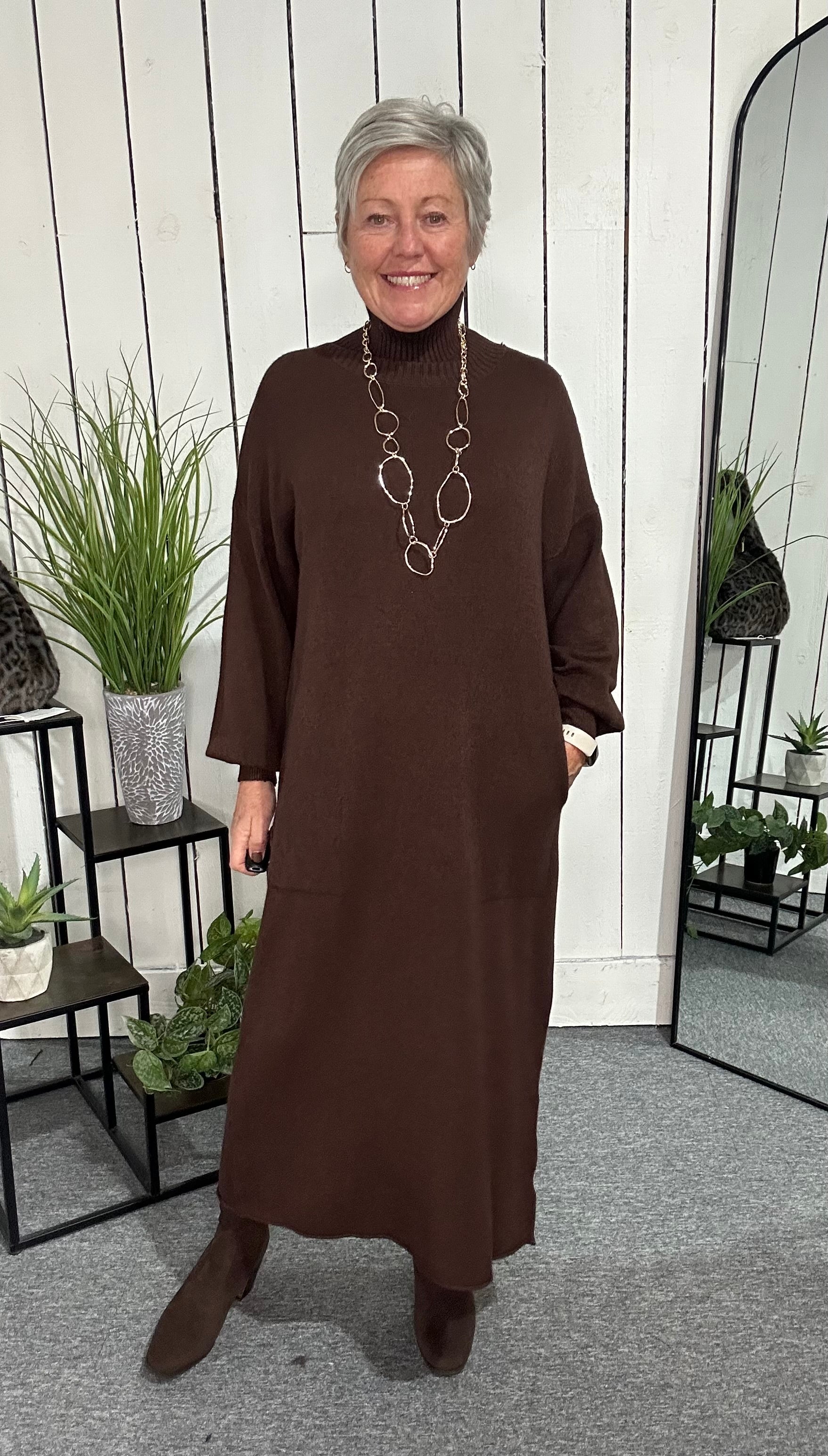 Turtle Neck Knitted Dress