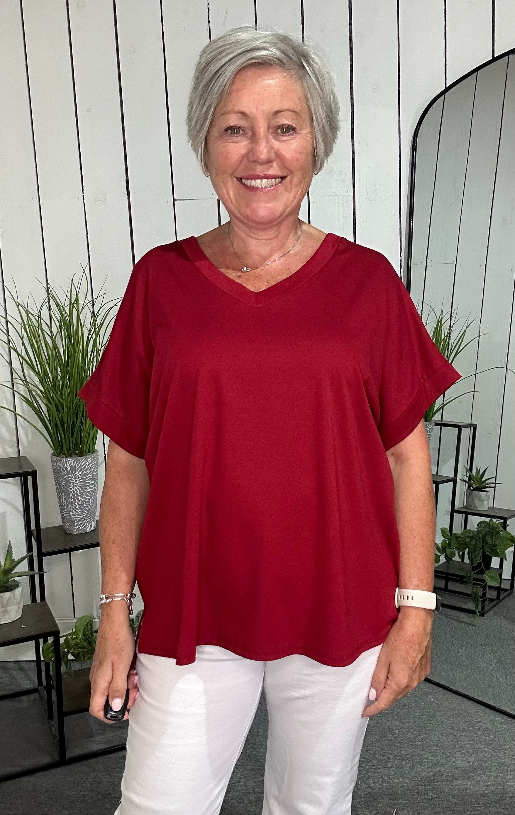 V Neck Jersey T Shirt