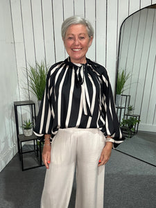 Satin Striped Blouse