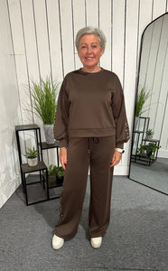Leopard Trim Lounge Suit