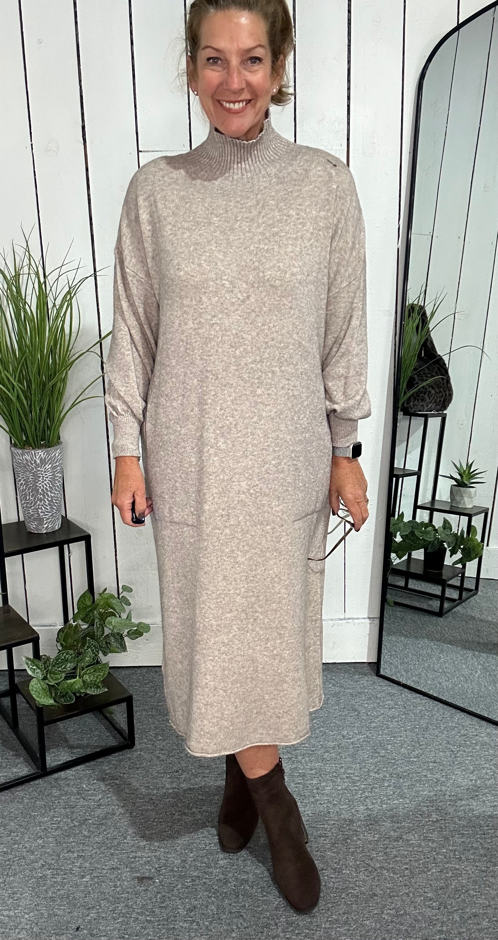 Turtle Neck Knitted Dress