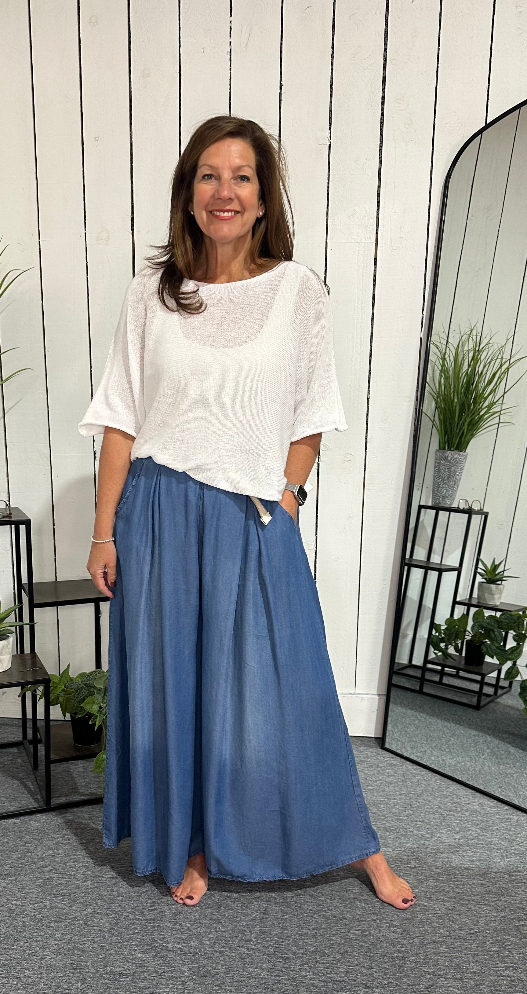 Belted Wide Leg Trousers