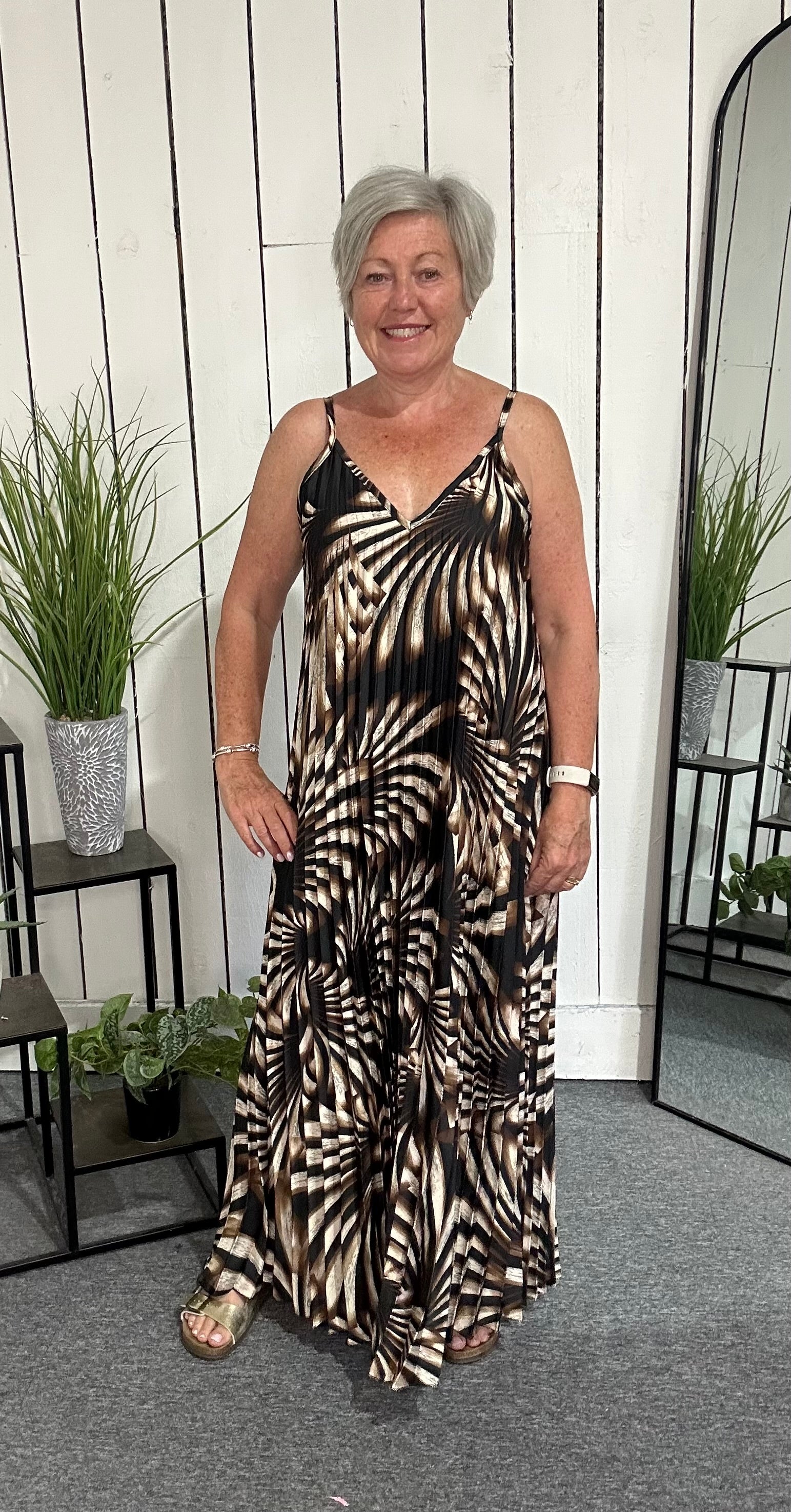 Palm Pleat Dress