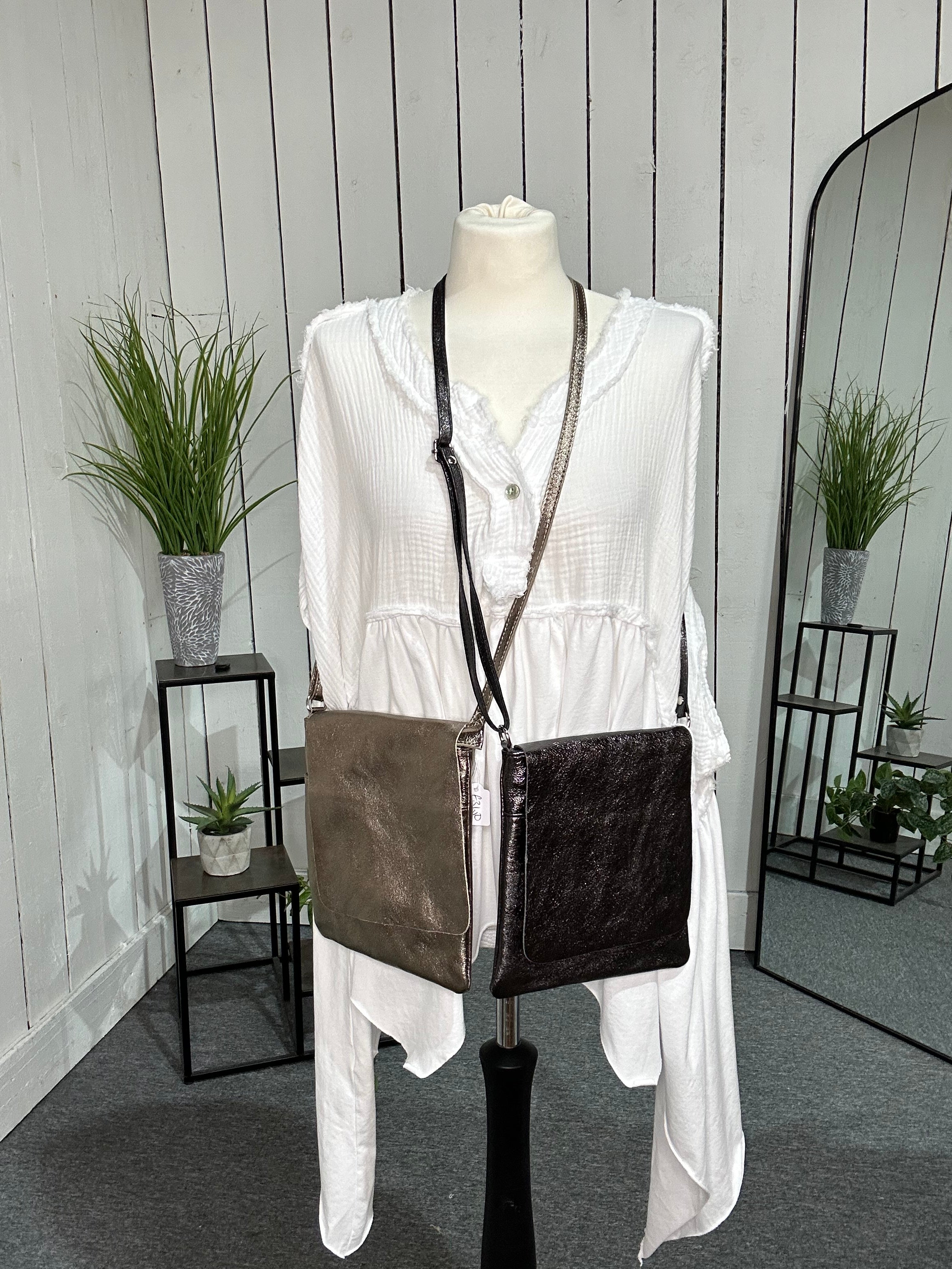 Metallic Messenger Bag