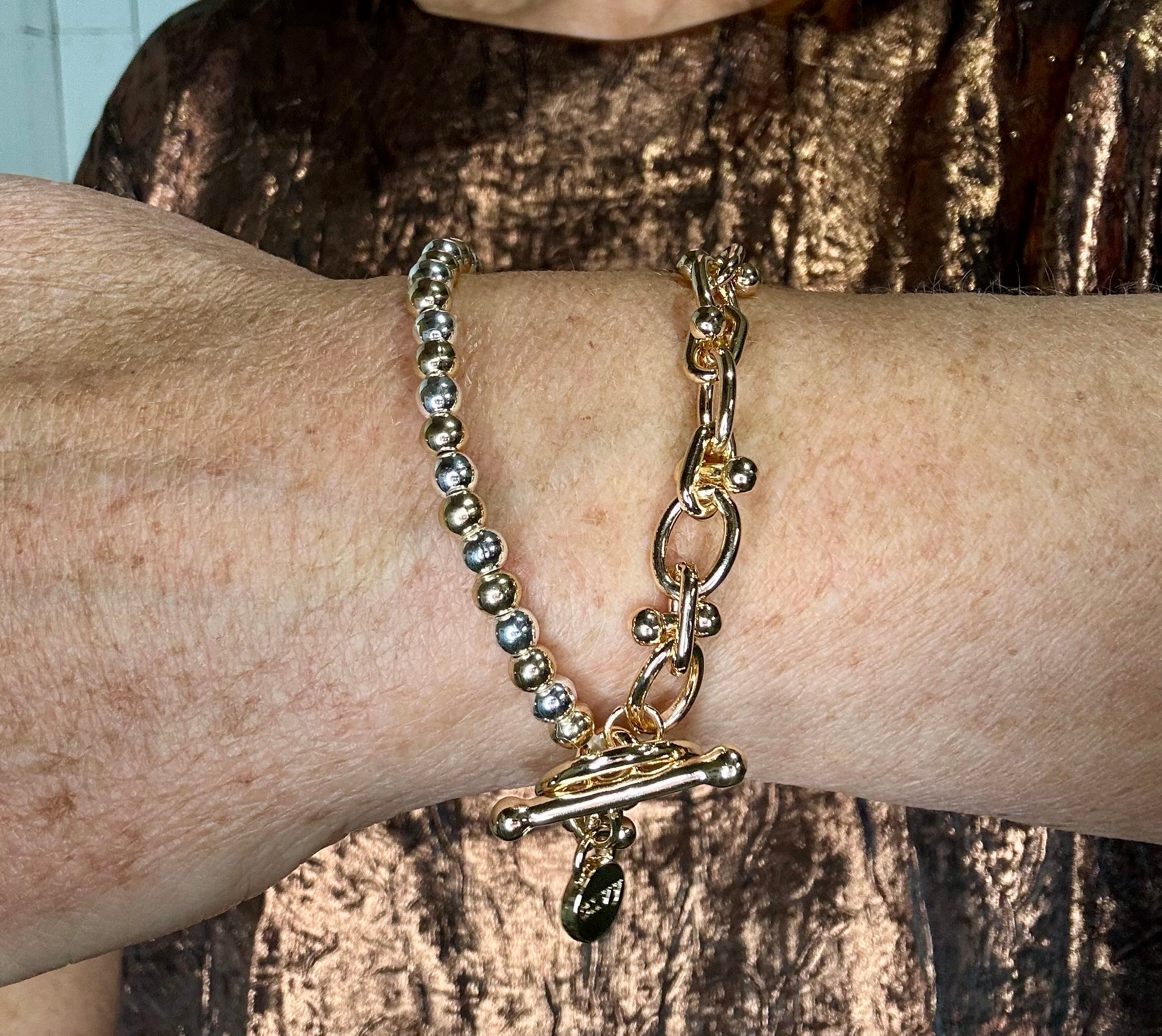 Envy Mixed Metal T-Bar Bracelet