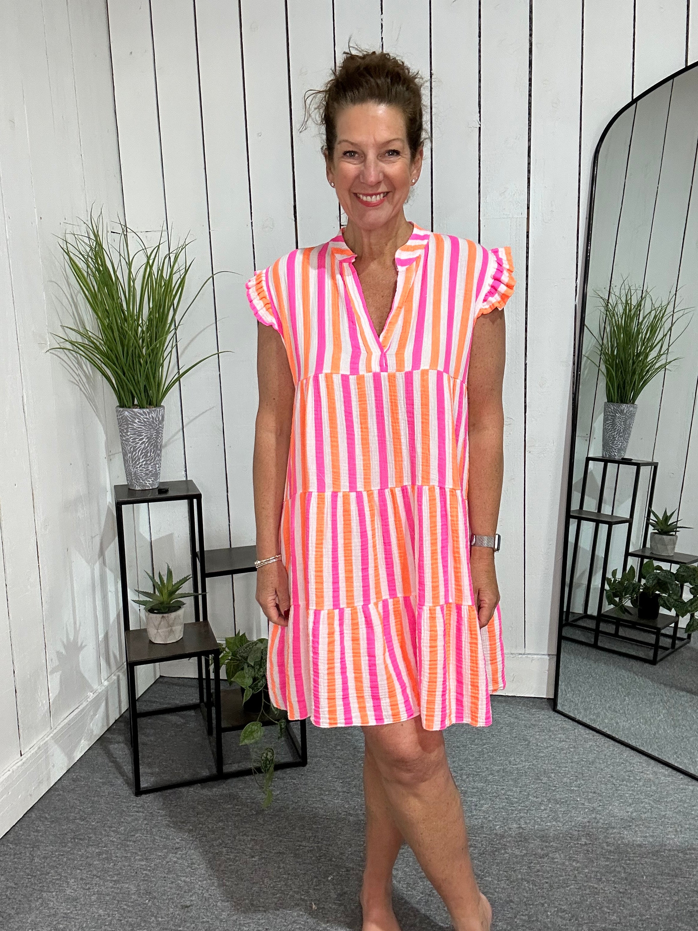 Short Candy Stripe Dress