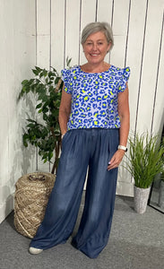 Washed Wide Leg Trousers