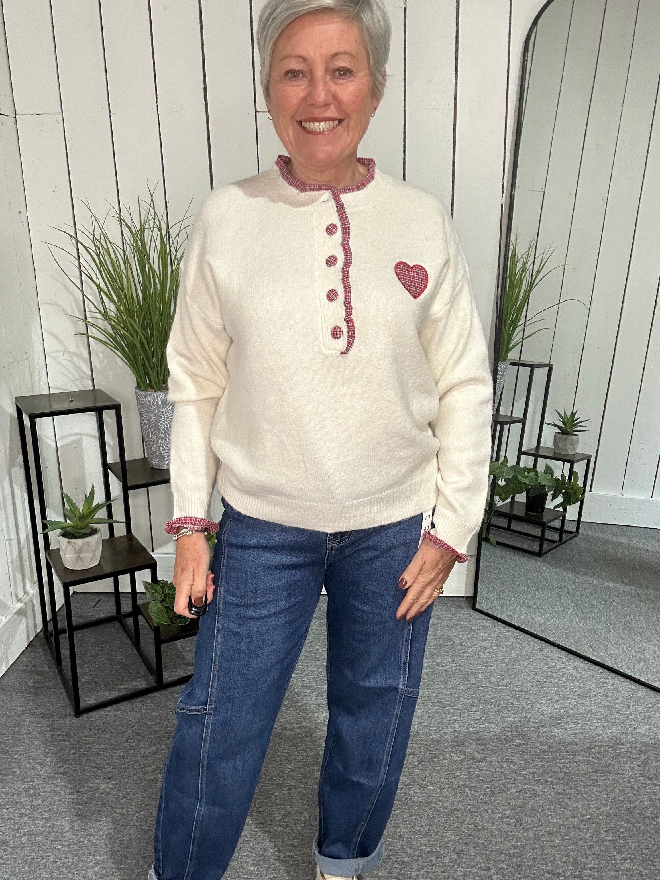 Checked Heart Knit