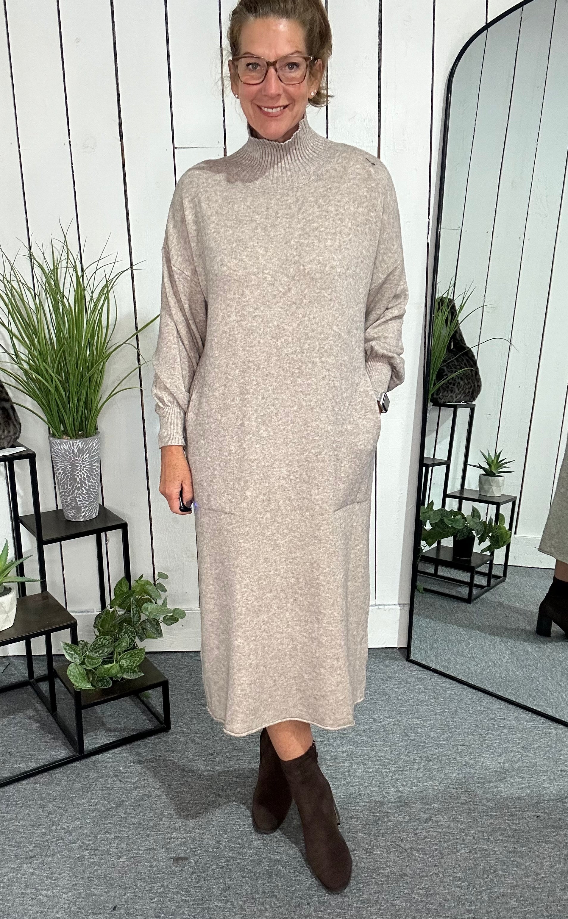 Turtle Neck Knitted Dress