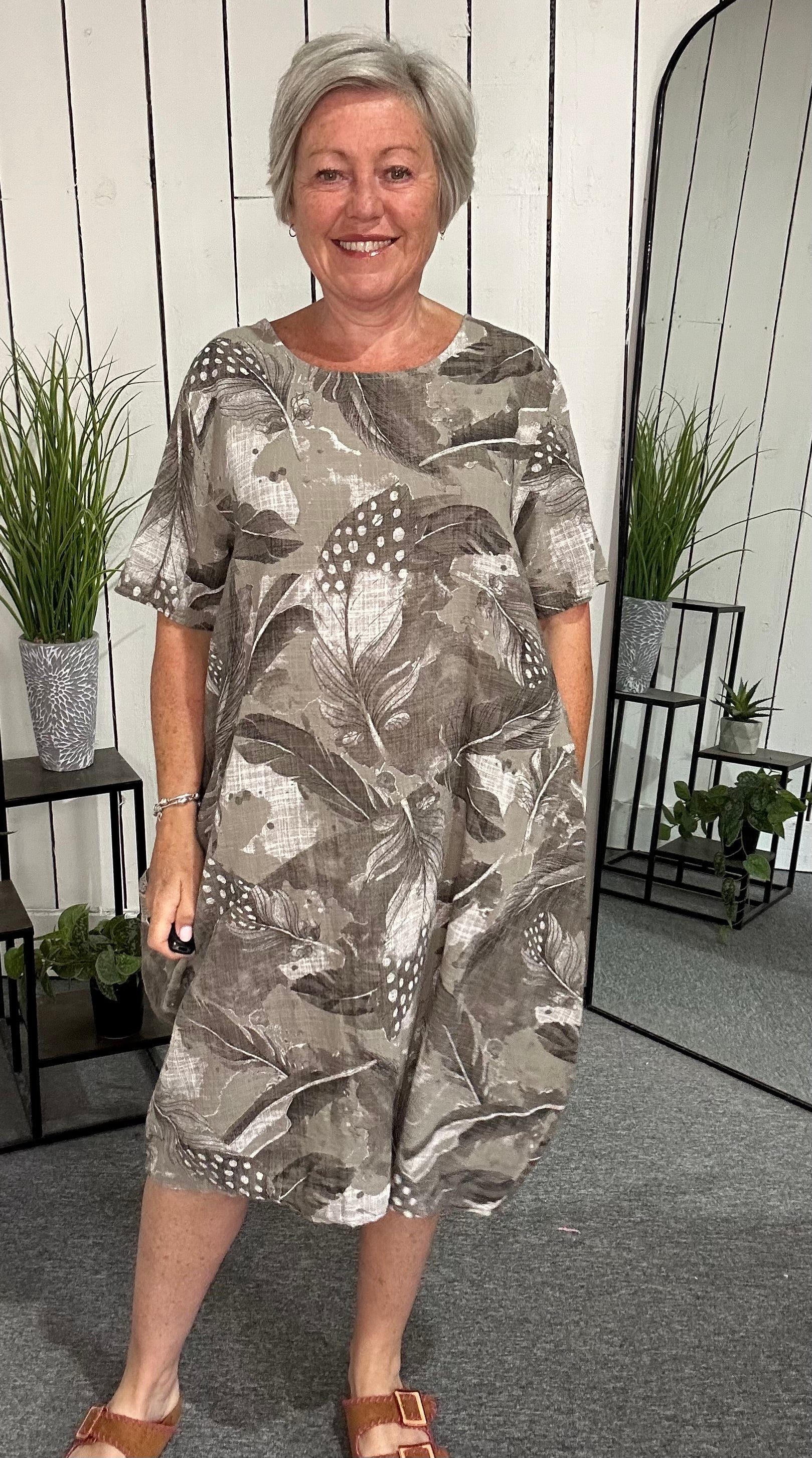 Sat Saver Leaf Print Dress