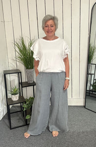 Wide Leg Linen Trousers