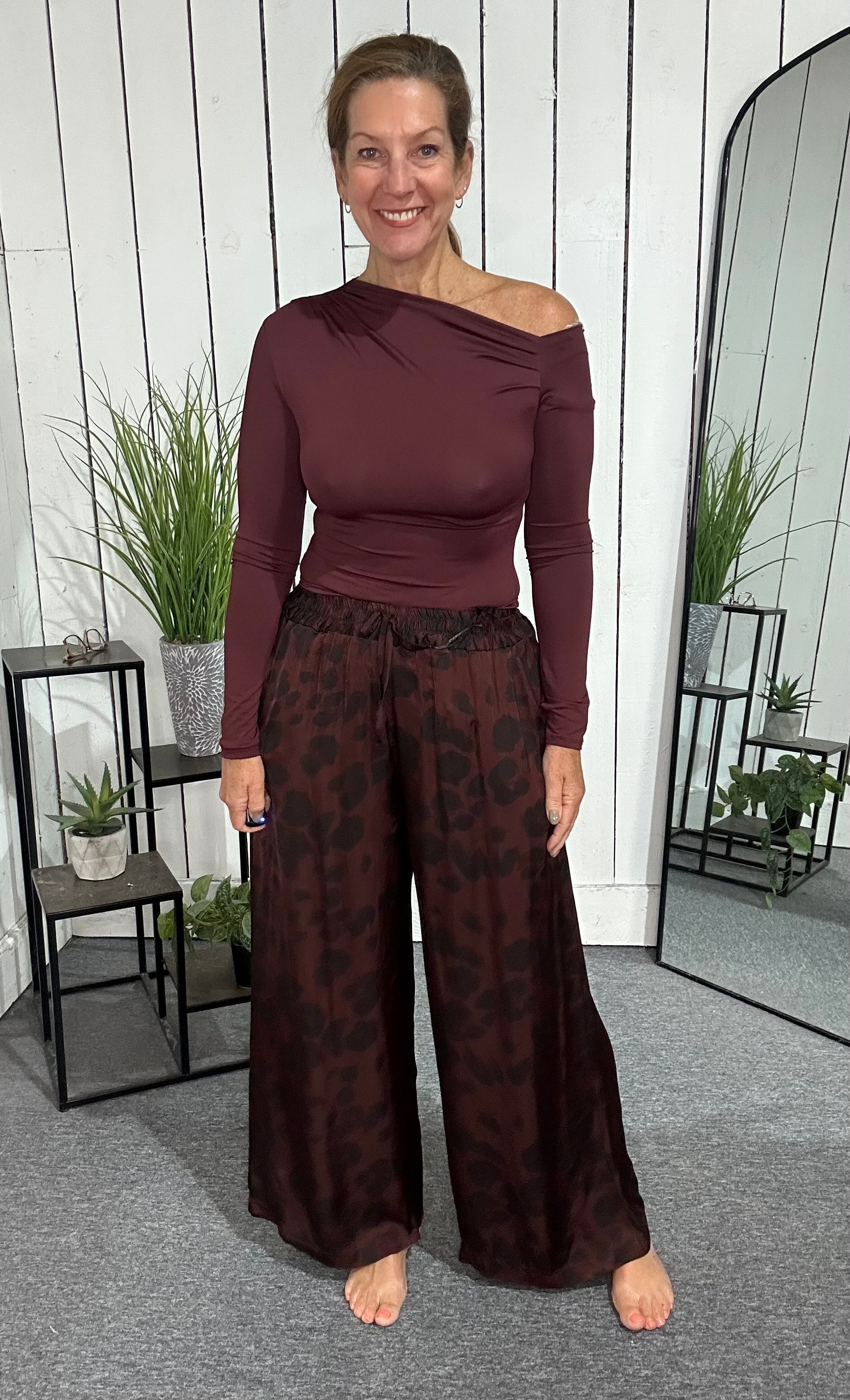 Leopard Satin Trousers
