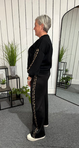 Leopard Trim Lounge Suit