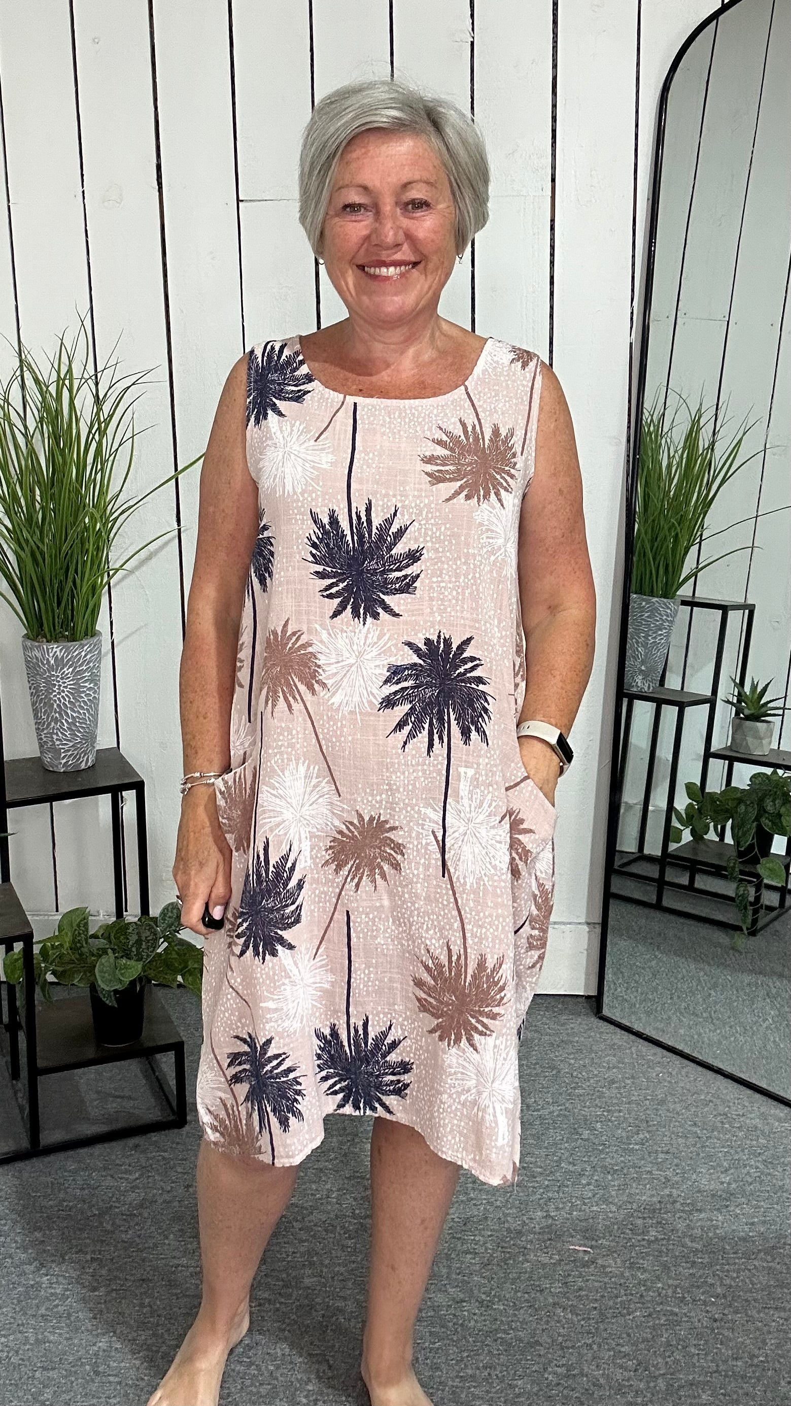 Sat Saver Palm Print Dress