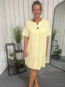 Sat Saver 5/7 Crinkle Button Dress