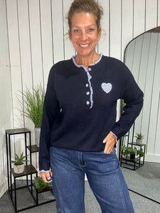Checked Heart Knit