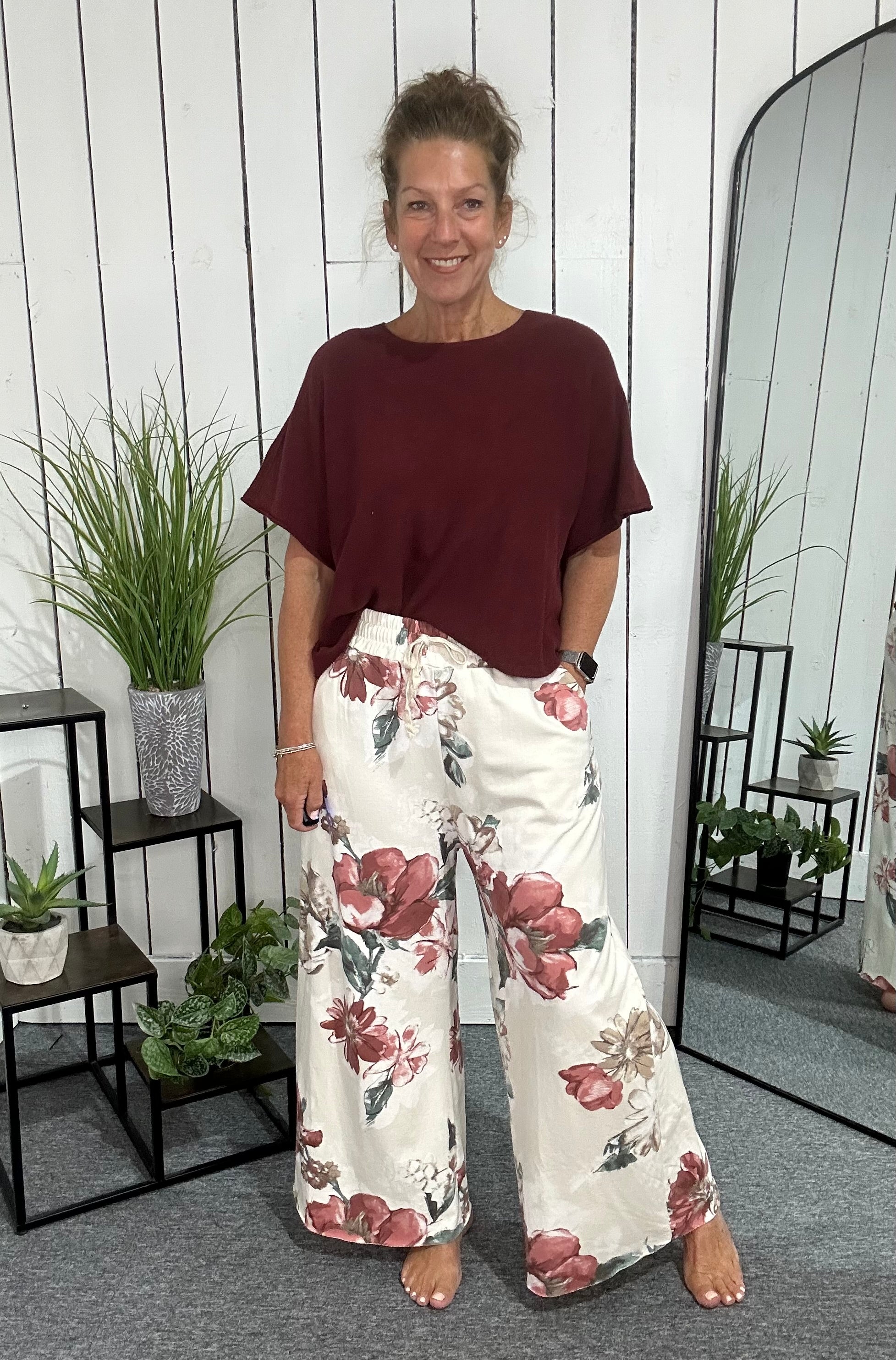 Floral Wide Leg Joggers