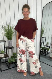 Floral Wide Leg Joggers