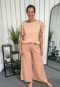 Wide Leg Linen Trousers