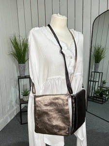 Metallic Messenger Bag