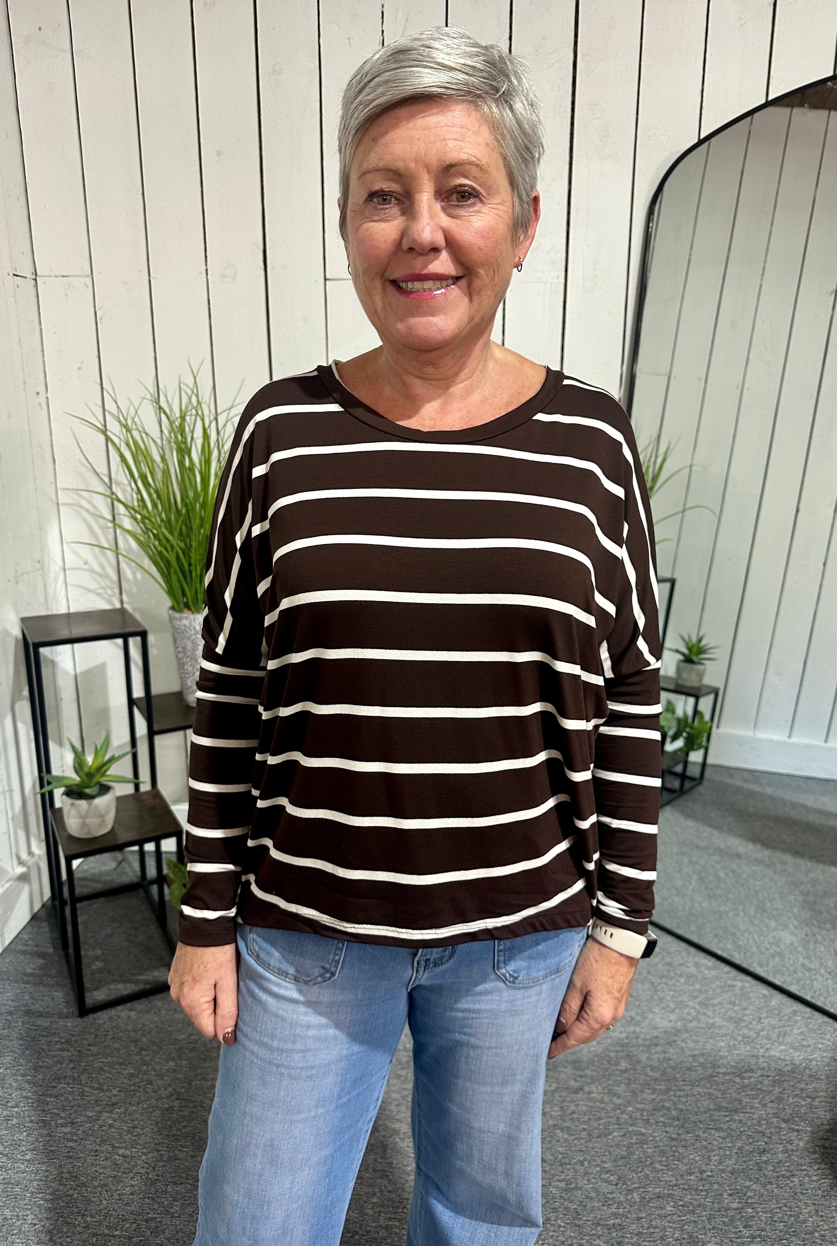 Sat Saver 4/10  Stripe Long Sleeve T