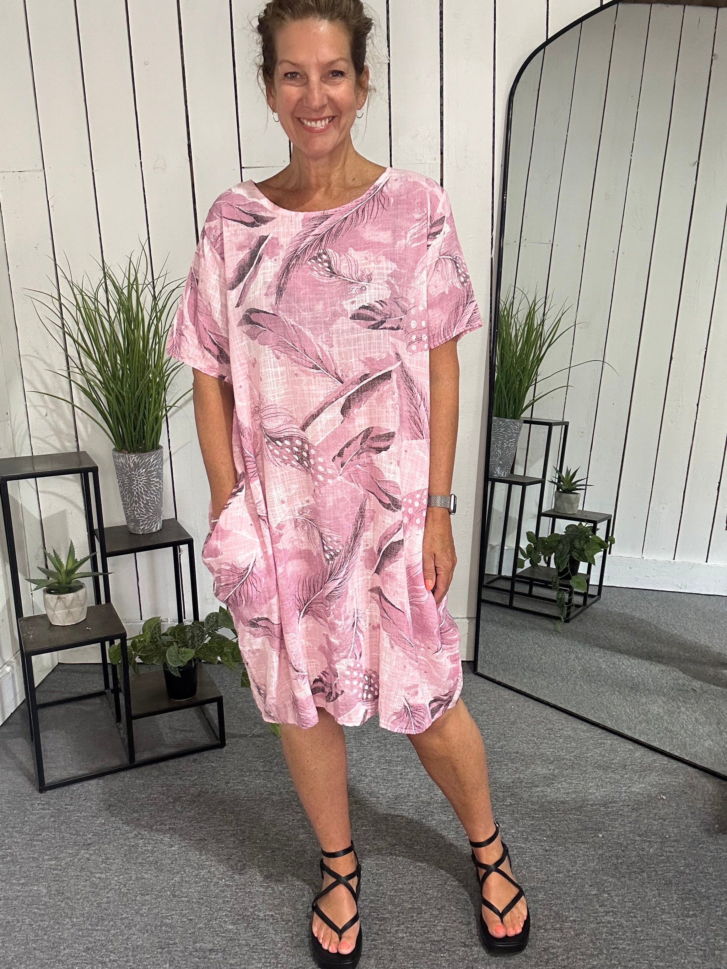 Sat Saver Leaf Print Dress
