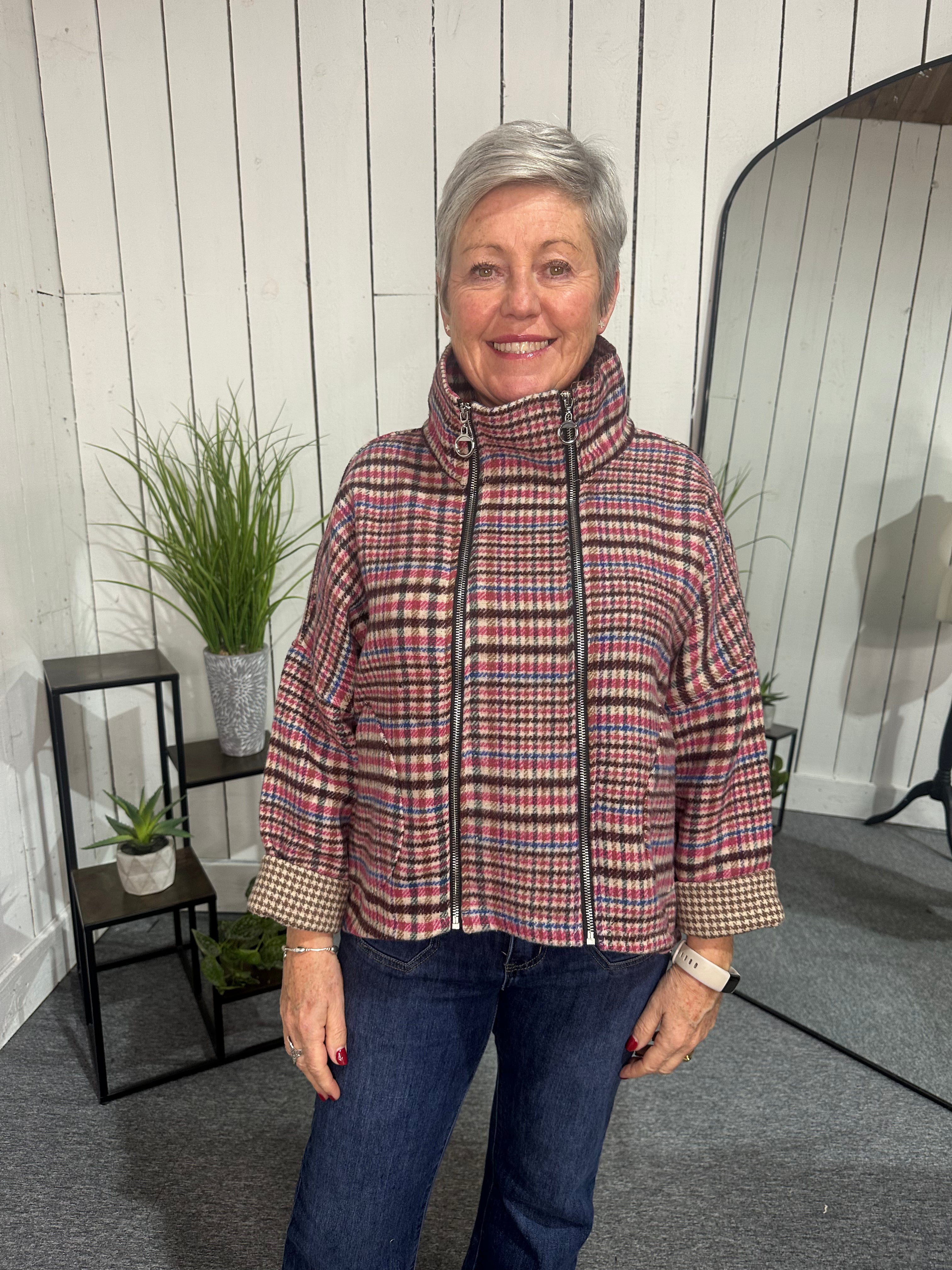 Check Double Zip Jacket